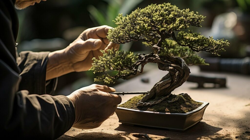 Pruning bonsai tree Pruning bonsai tree