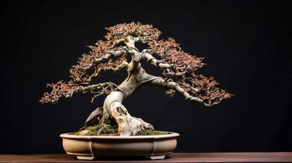 bonsai tree with fungal infection