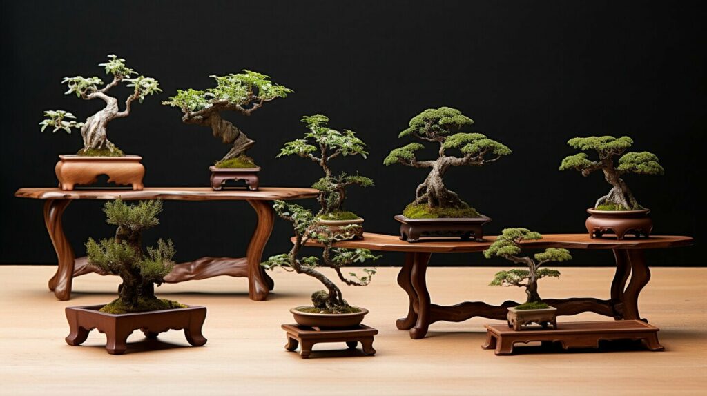 displaying bonsai trees