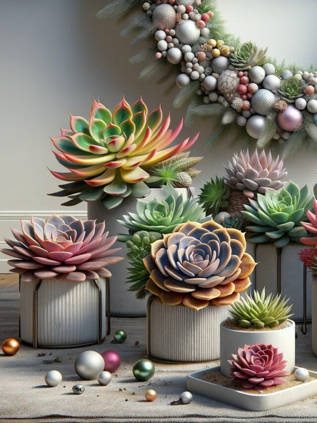 Modern Succulent Arrangement for Holiday Decor
