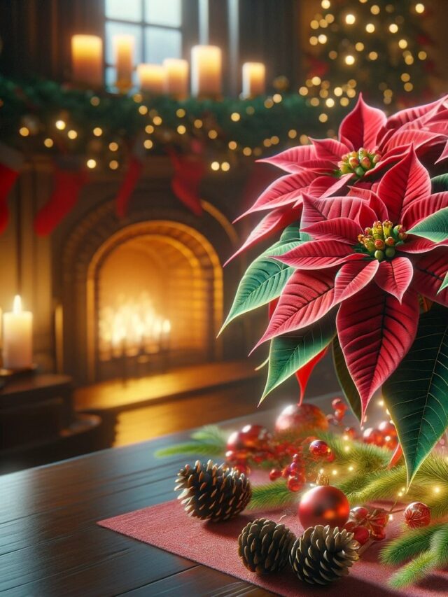 Poinsettias With Red/White Bracts For Christmas Decor