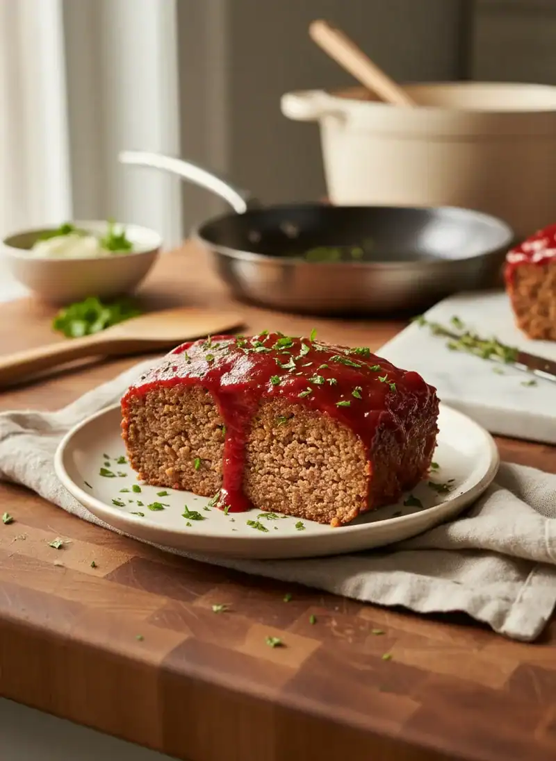 Dry Meatloaf with Ketchup Glaze