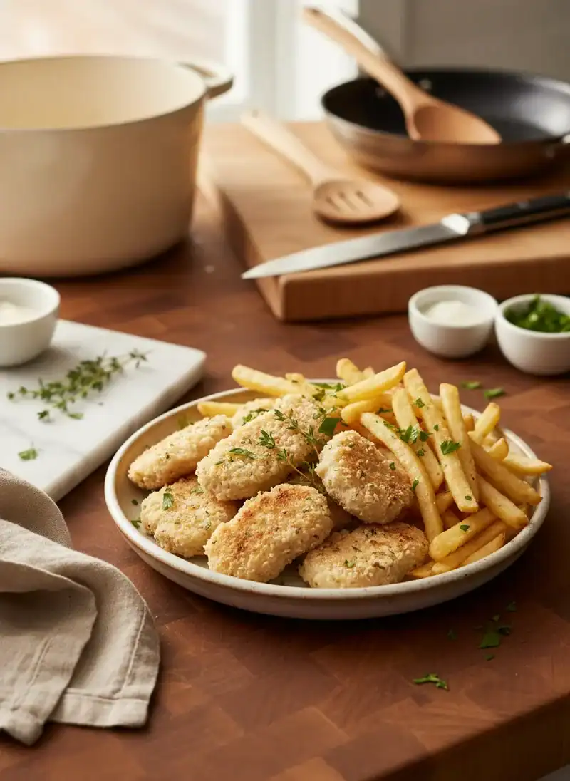 Pale Chicken Nuggets and Limp Fries