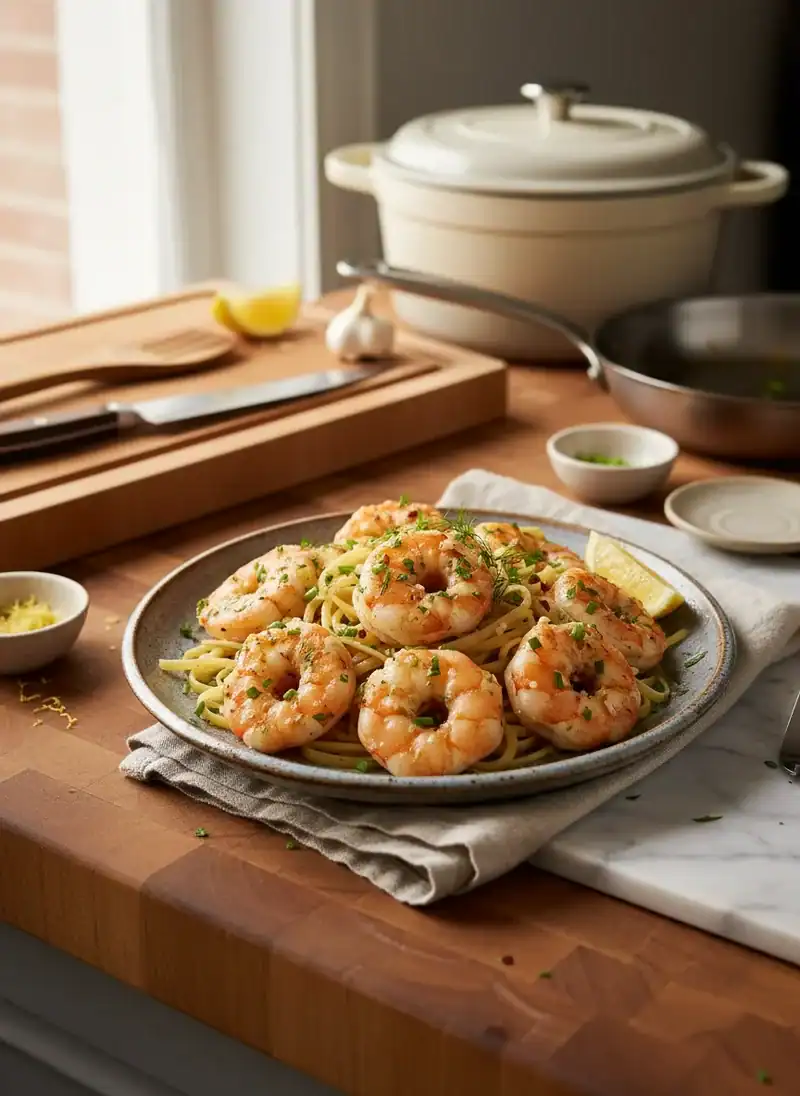 Rubber-Band Shrimp Scampi