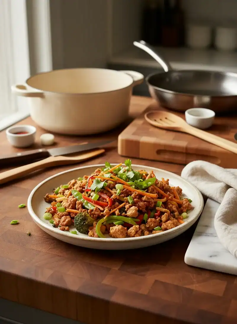 The 'Healthy' Unseasoned Ground Turkey Stir-fry