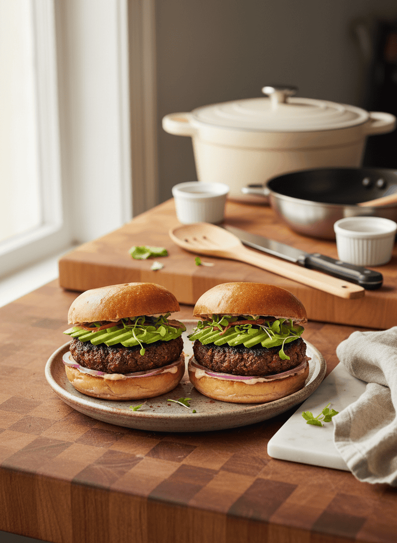 Black Bean Burgers with Avocado