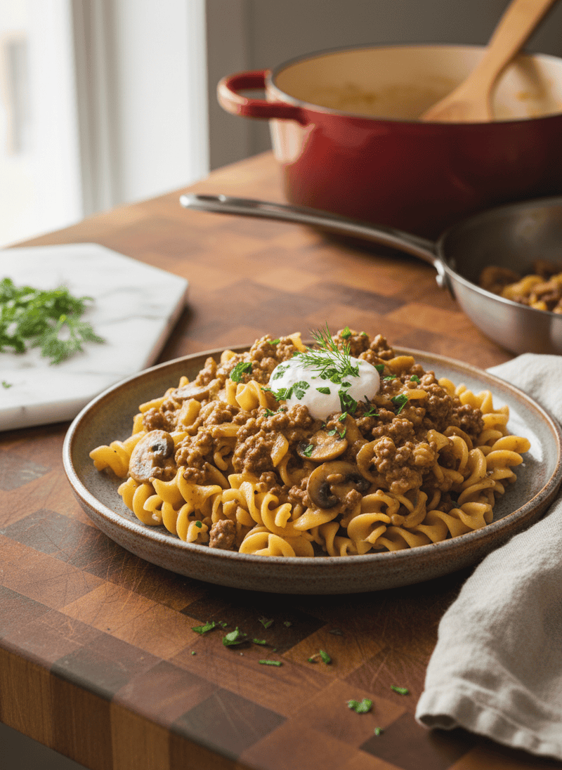 Ground Beef Stroganoff