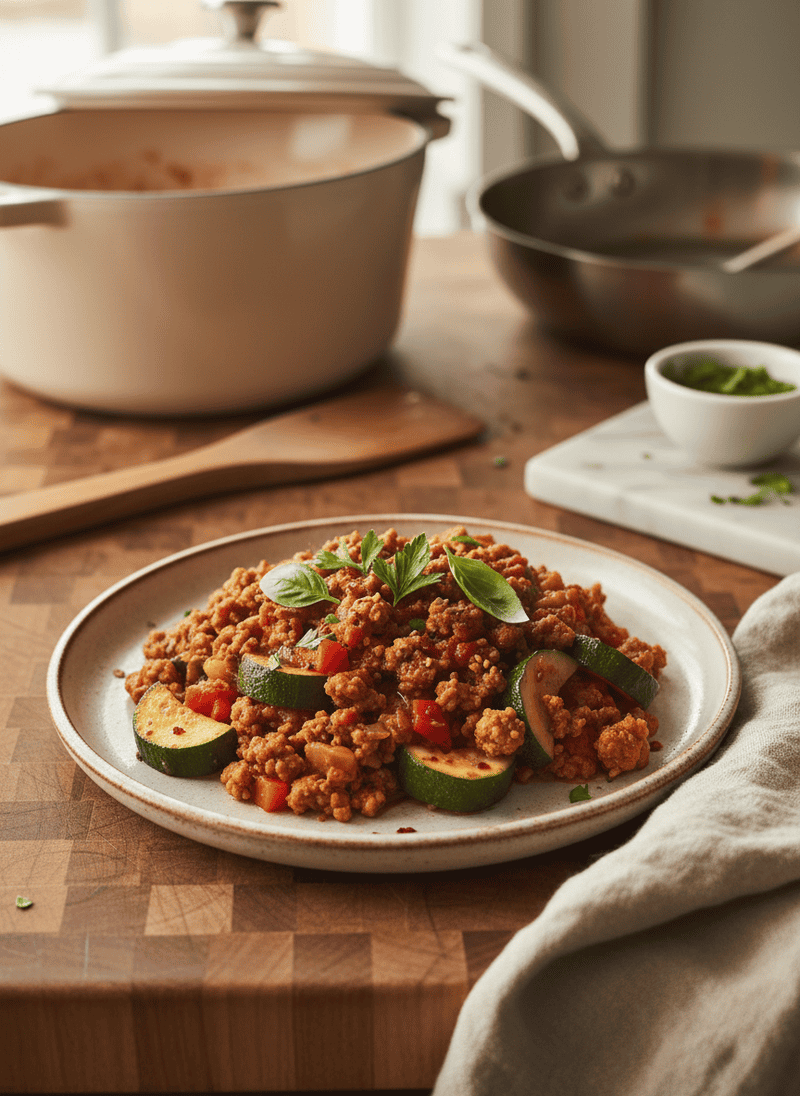 Ground Turkey and Zucchini Skillet