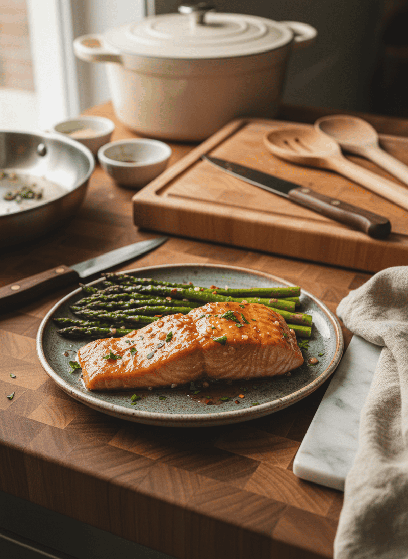 Honey Garlic Salmon with Roasted Asparagus