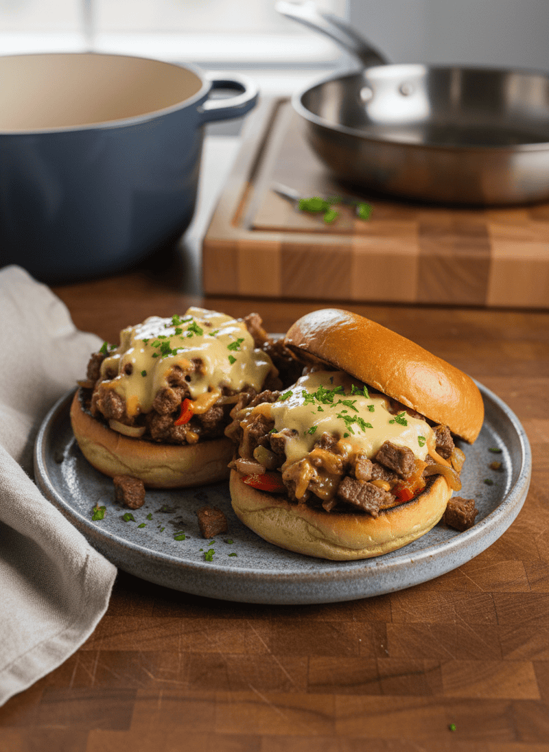 Philly Cheesesteak Sloppy Joes