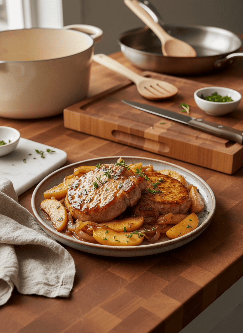 Pork Chops with Apples and Onions
