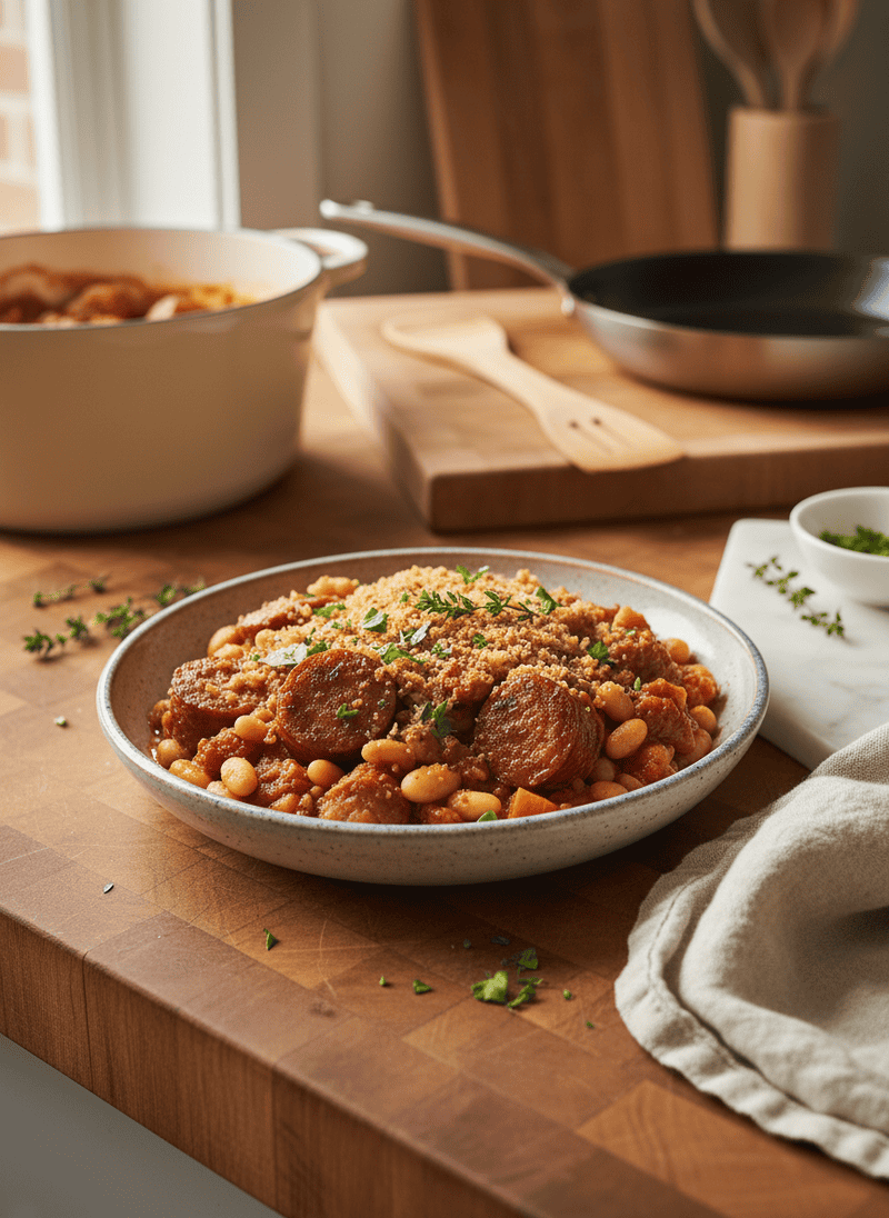 Quick Sausage and Bean Cassoulet