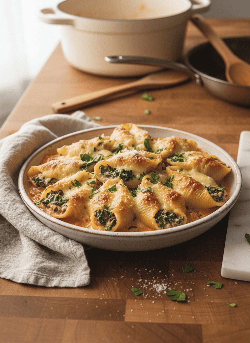 Spinach and Artichoke Stuffed Shells