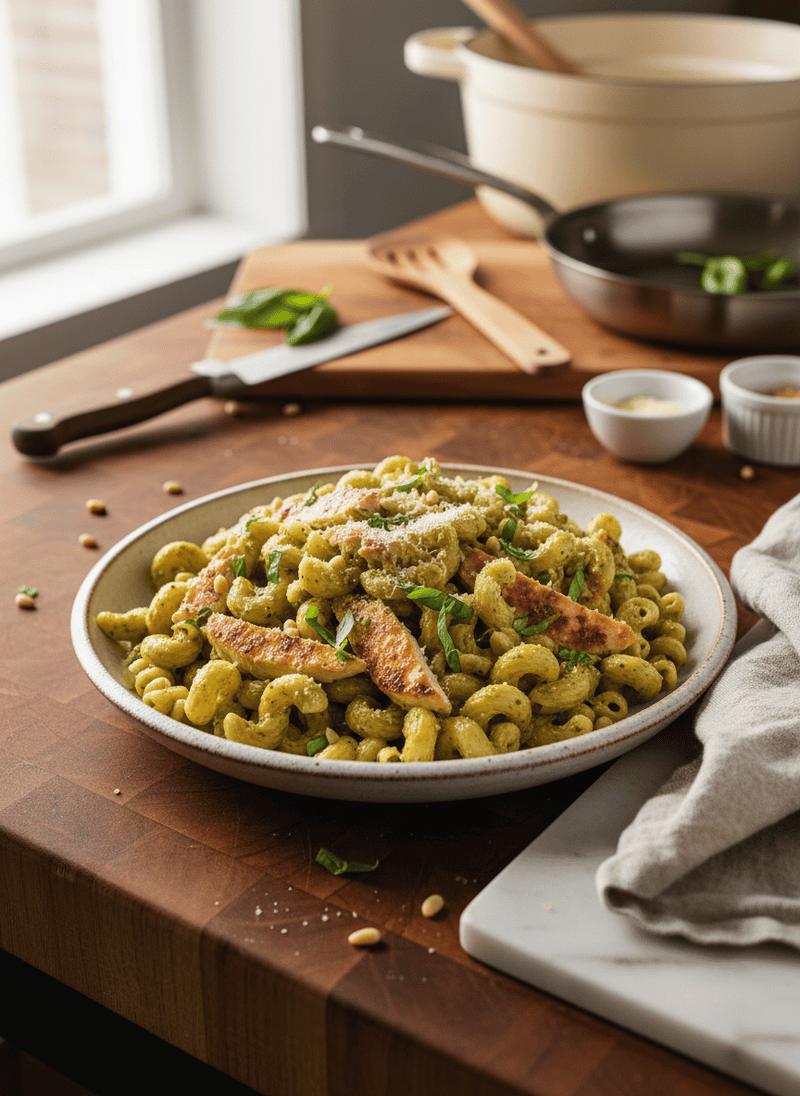 Creamy Chicken Pesto Pasta