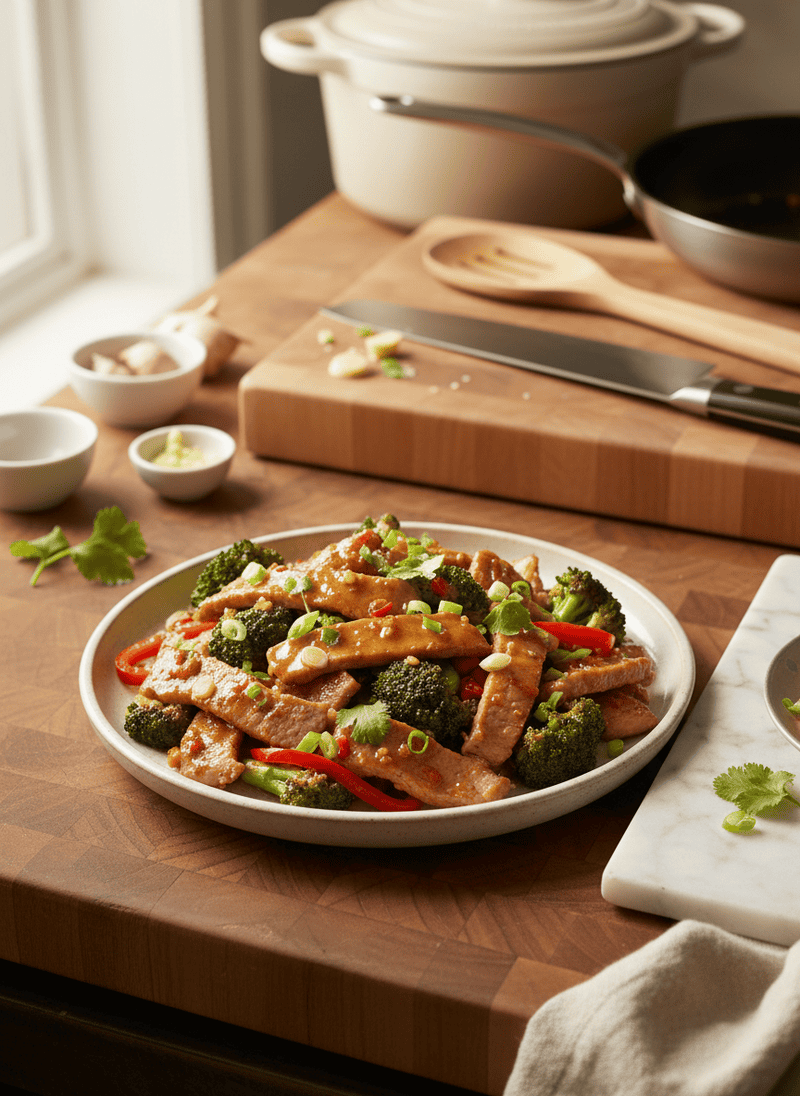 Ginger Garlic Pork and Broccoli
