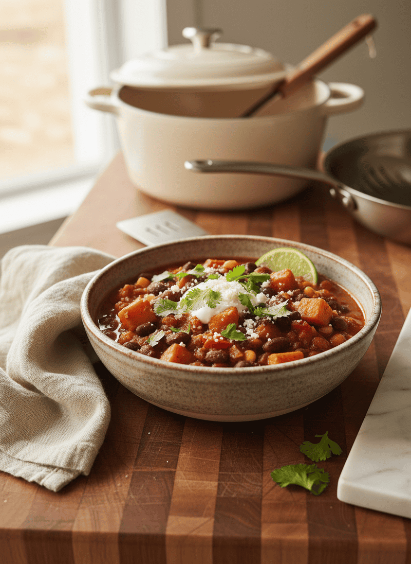 Sweet Potato and Black Bean Chili