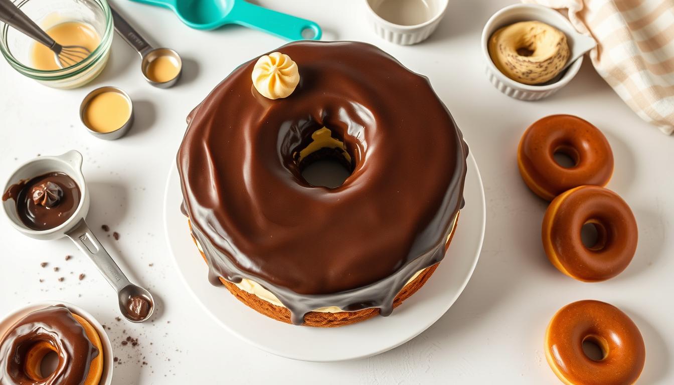 Boston Cream Donut Poke Cake