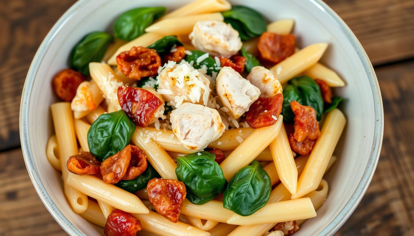 Chicken Bacon Spinach Pasta