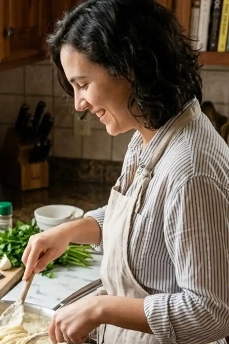 Mary preparing food