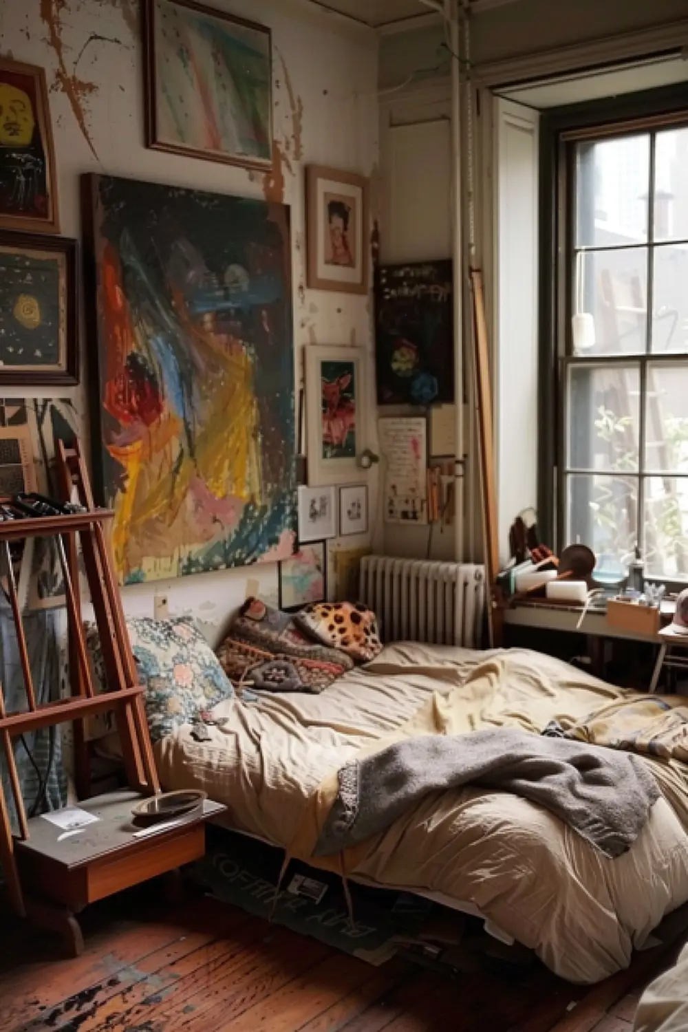 Artistic boho bedroom studio