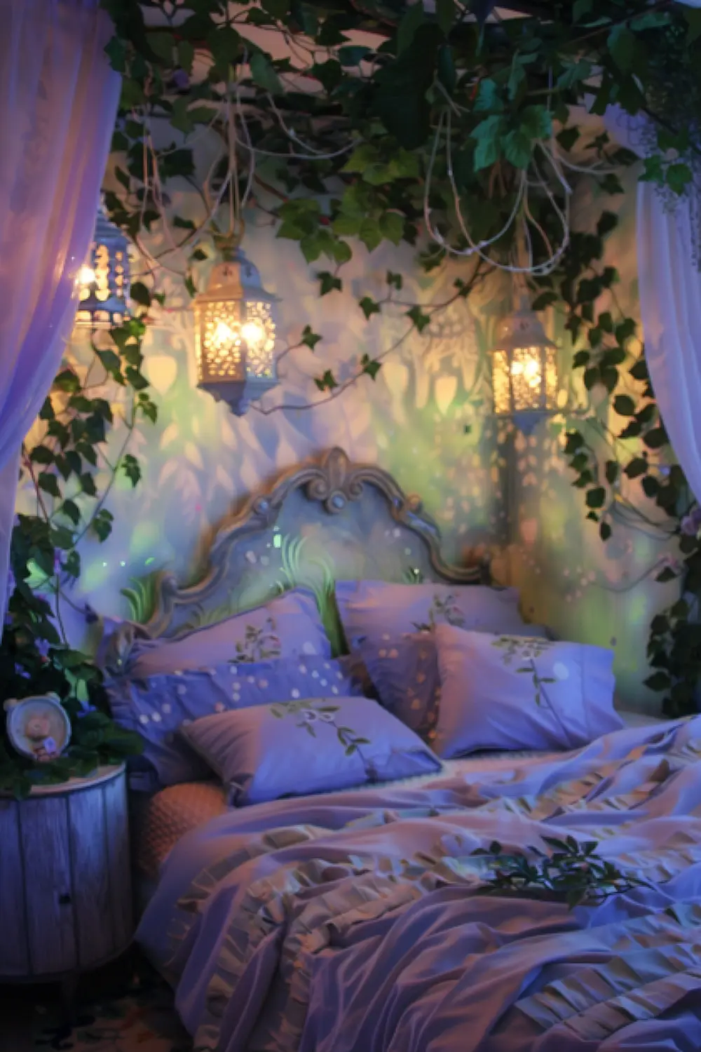 Pixie Hollow themed boho bedroom for toddlers