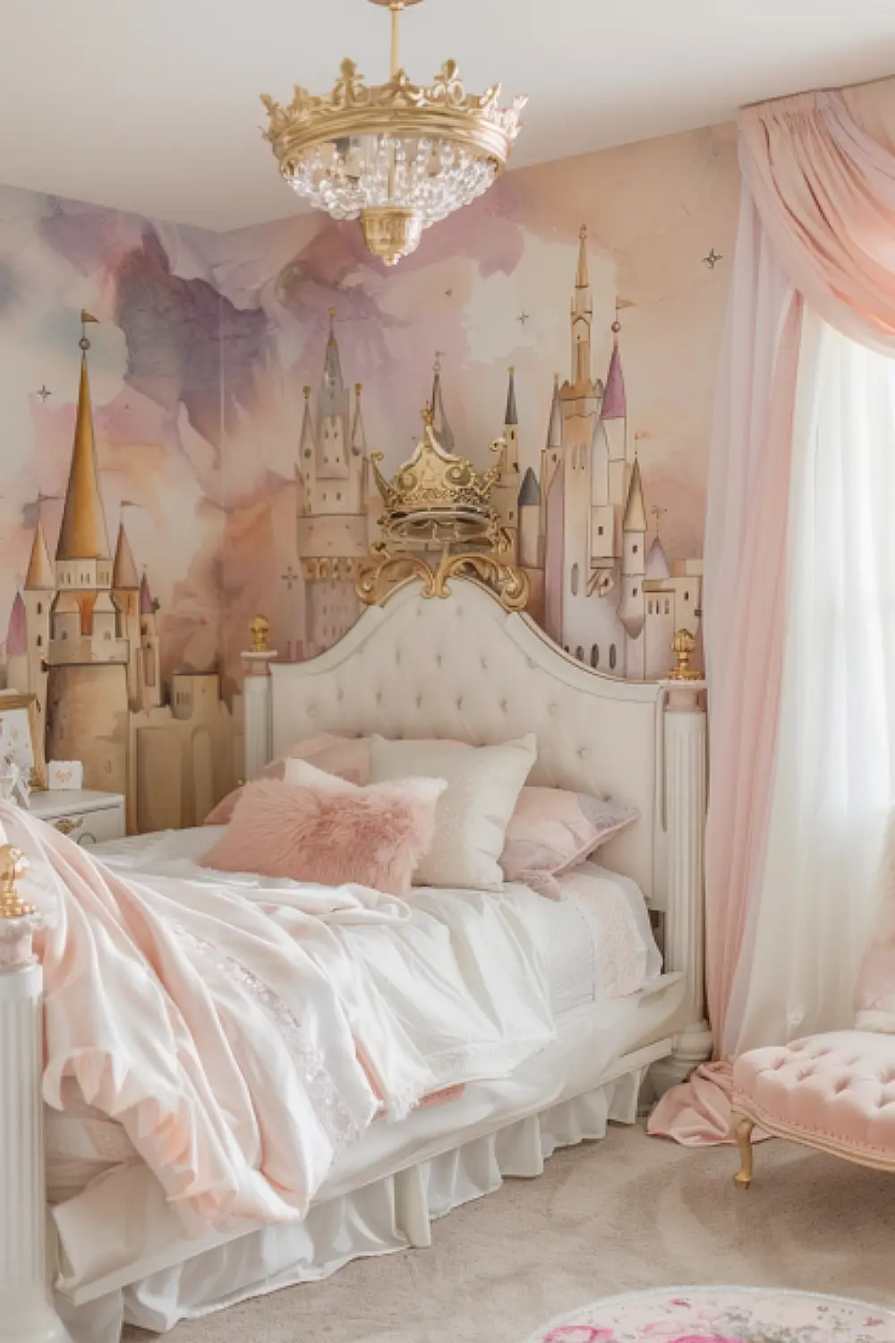Princess palace themed boho bedroom for toddlers