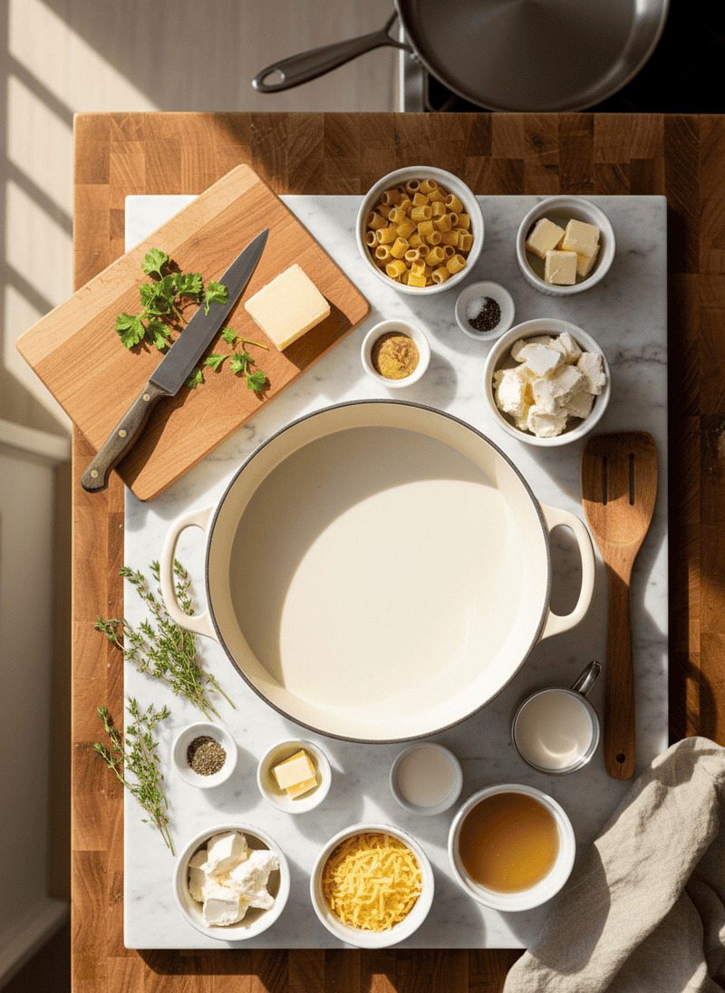 Ingredients for Crockpot Mac and Cheese