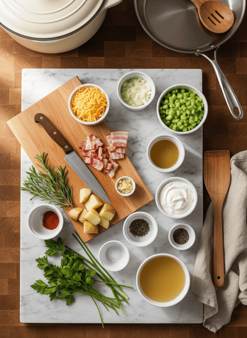 Ingredients for Crockpot Potato Soup