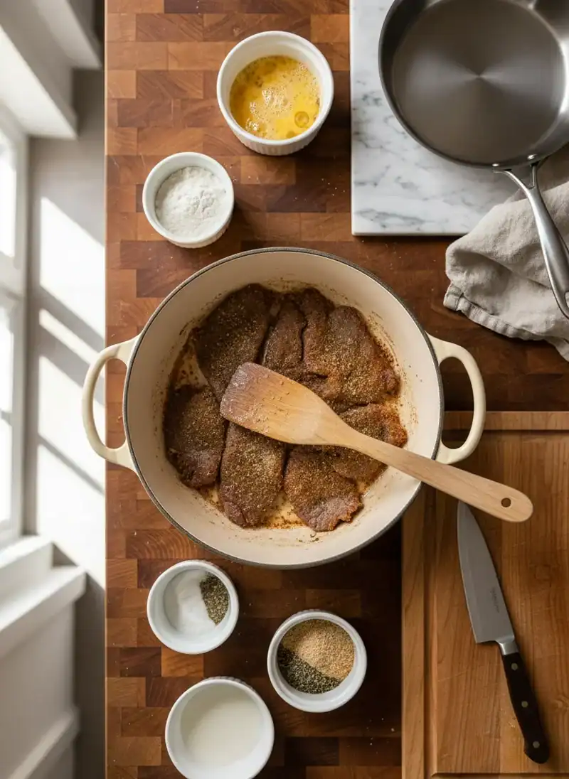 Prepare the Steaks for Dredging - Country Fried Steak Recipe
