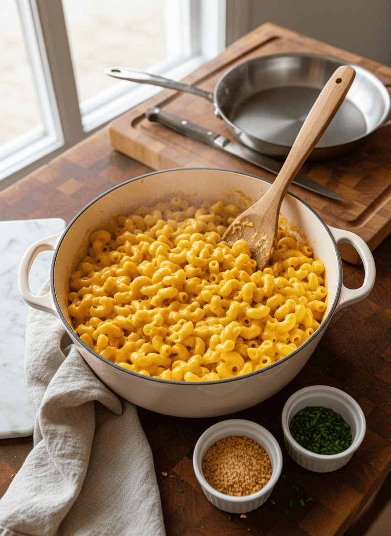 Finishing and Serving - Crockpot Mac and Cheese