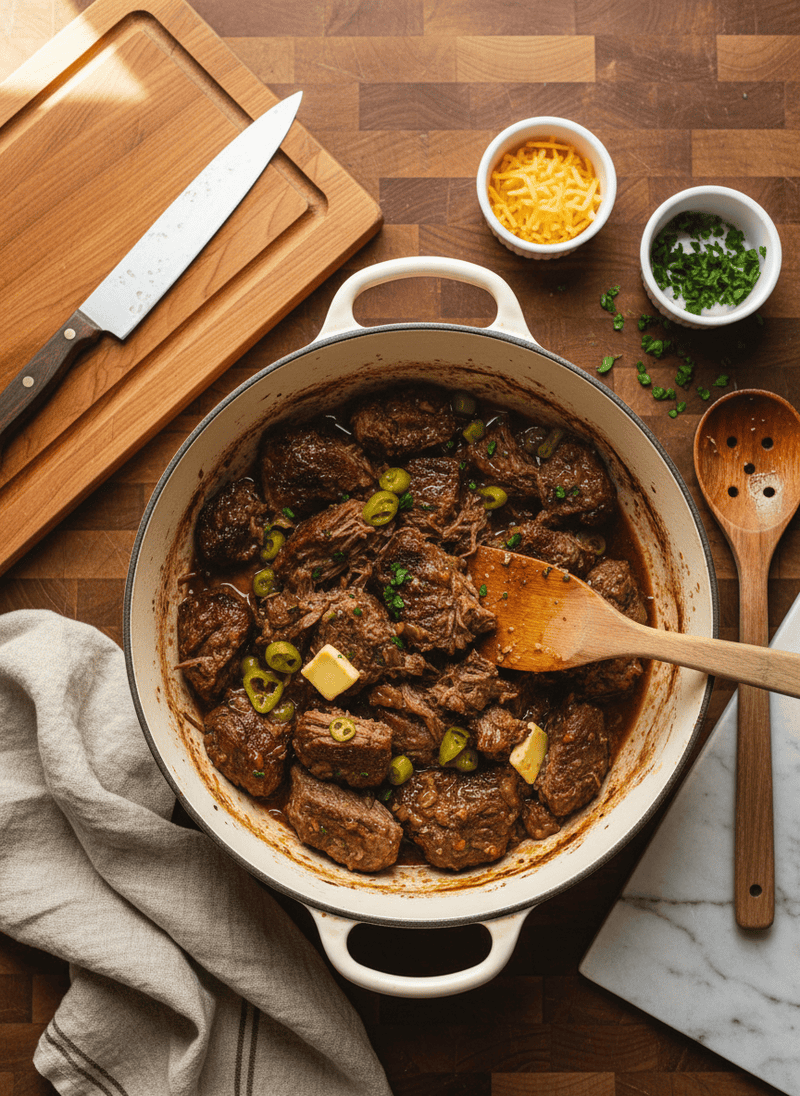 Finishing and Serving - Crockpot Mississippi Pot Roast