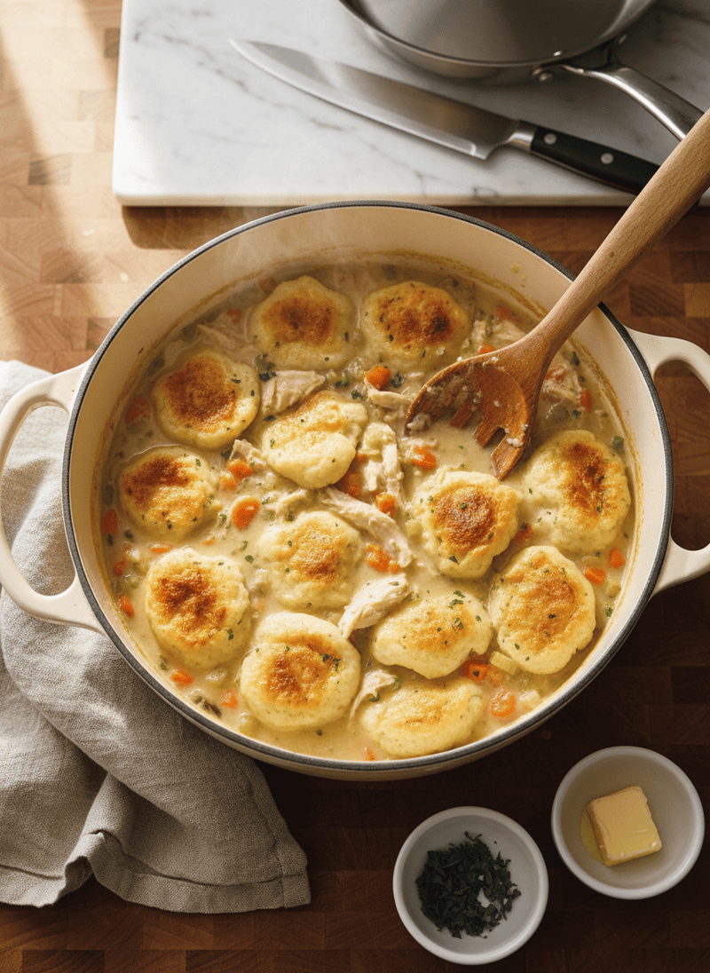Finishing - Crockpot Chicken and Dumplings