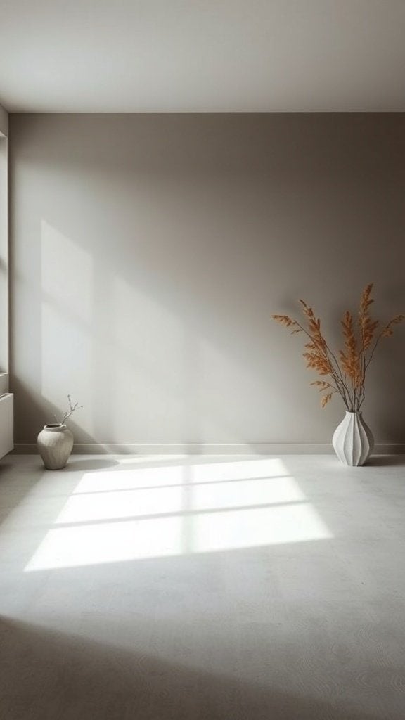 A monochrome room with minimal decor, showcasing the importance of color in home design.