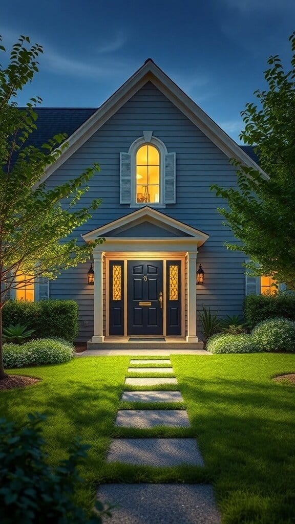 Two houses at night, one with bright lighting and the other with dim lighting, highlighting safety and security.