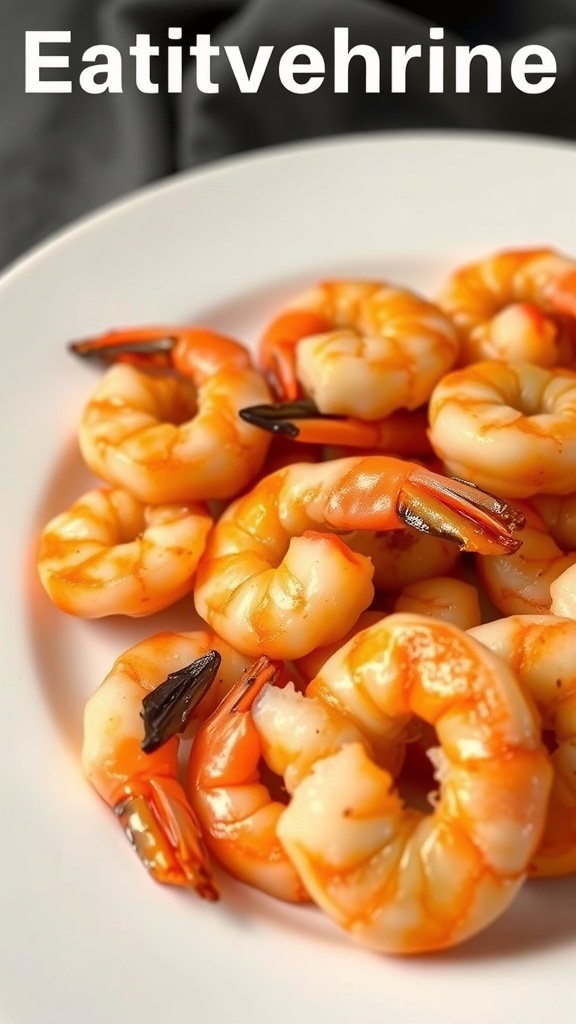 Plate of grilled shrimp without sauce