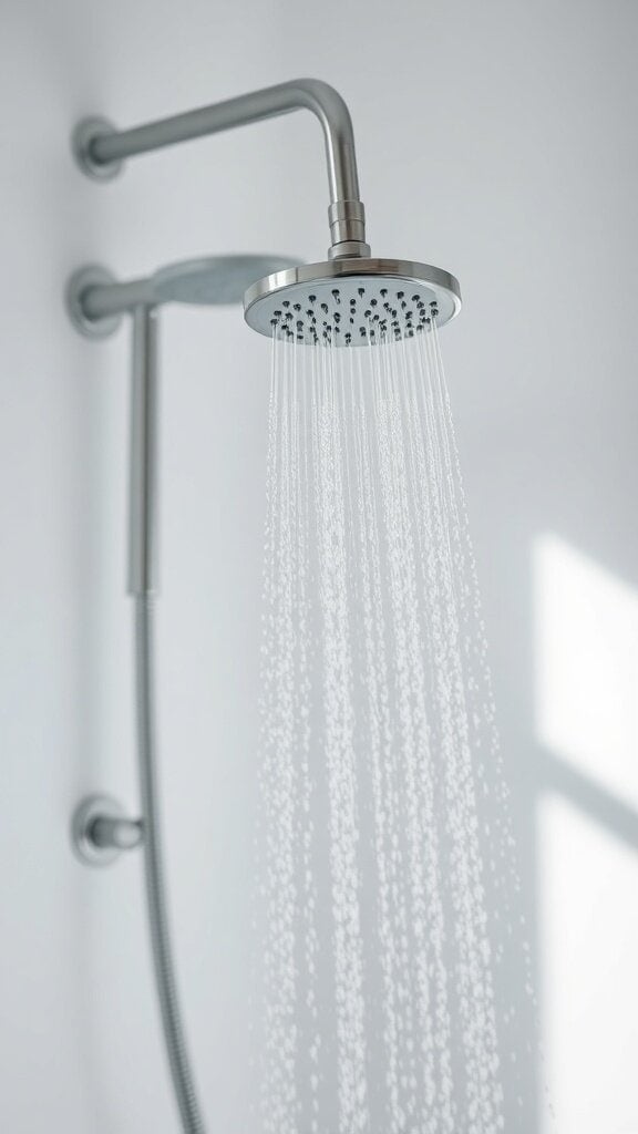 Adjustable shower head with water flowing