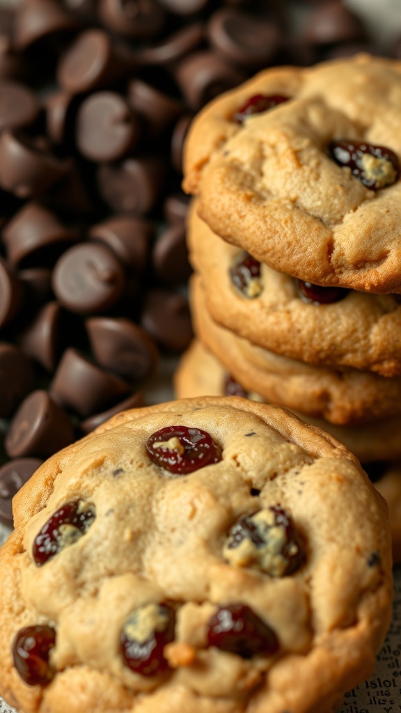 Cookies with raisins and chocolate chips