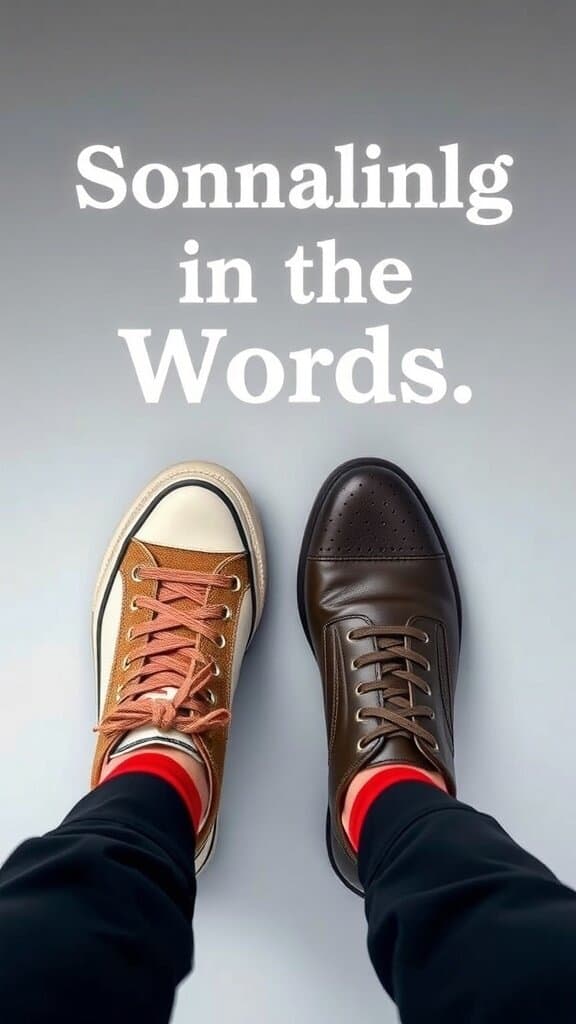 A comparison of a casual sneaker and a polished shoe, highlighting footwear choices for women over 70.