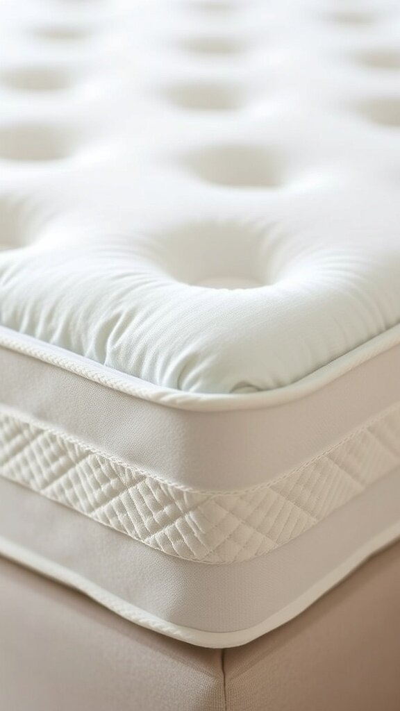 Close-up of a gentle mattress designed for joint support.