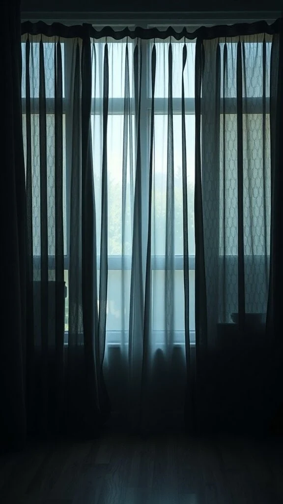 Sheer curtains gently filtering light through a window