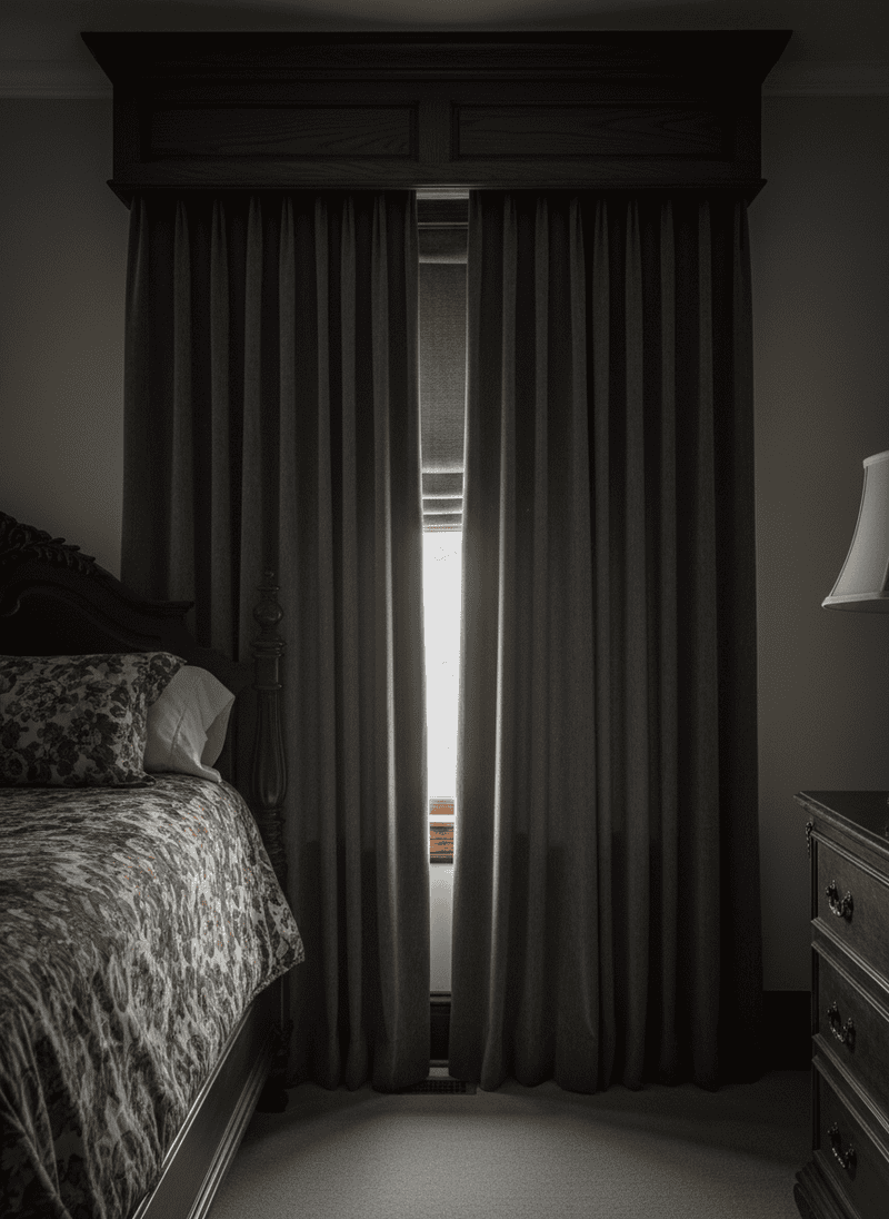 Heavy, Dark Drapes and Window Treatments