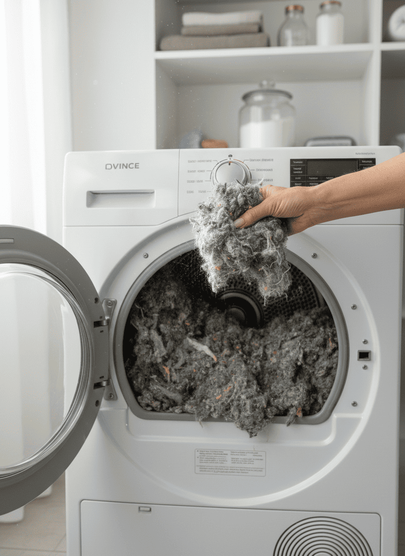 Neglecting Regular Lint Trap Cleaning