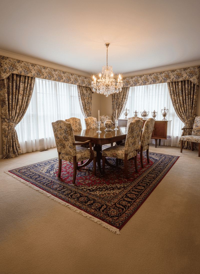 Wall-to-Wall Carpeting in Dining Areas