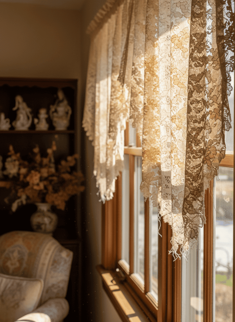 Faded or Yellowing Lace Valances