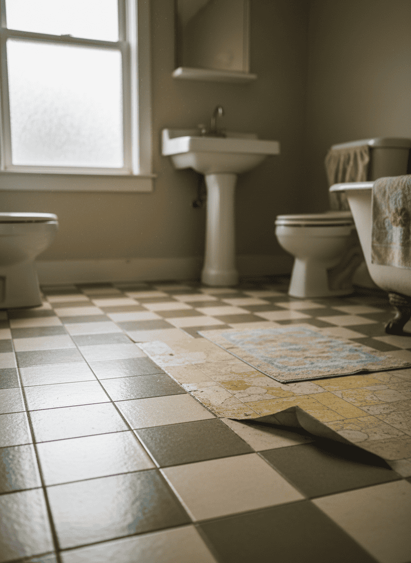Outdated Ceramic Tile or Linoleum Flooring