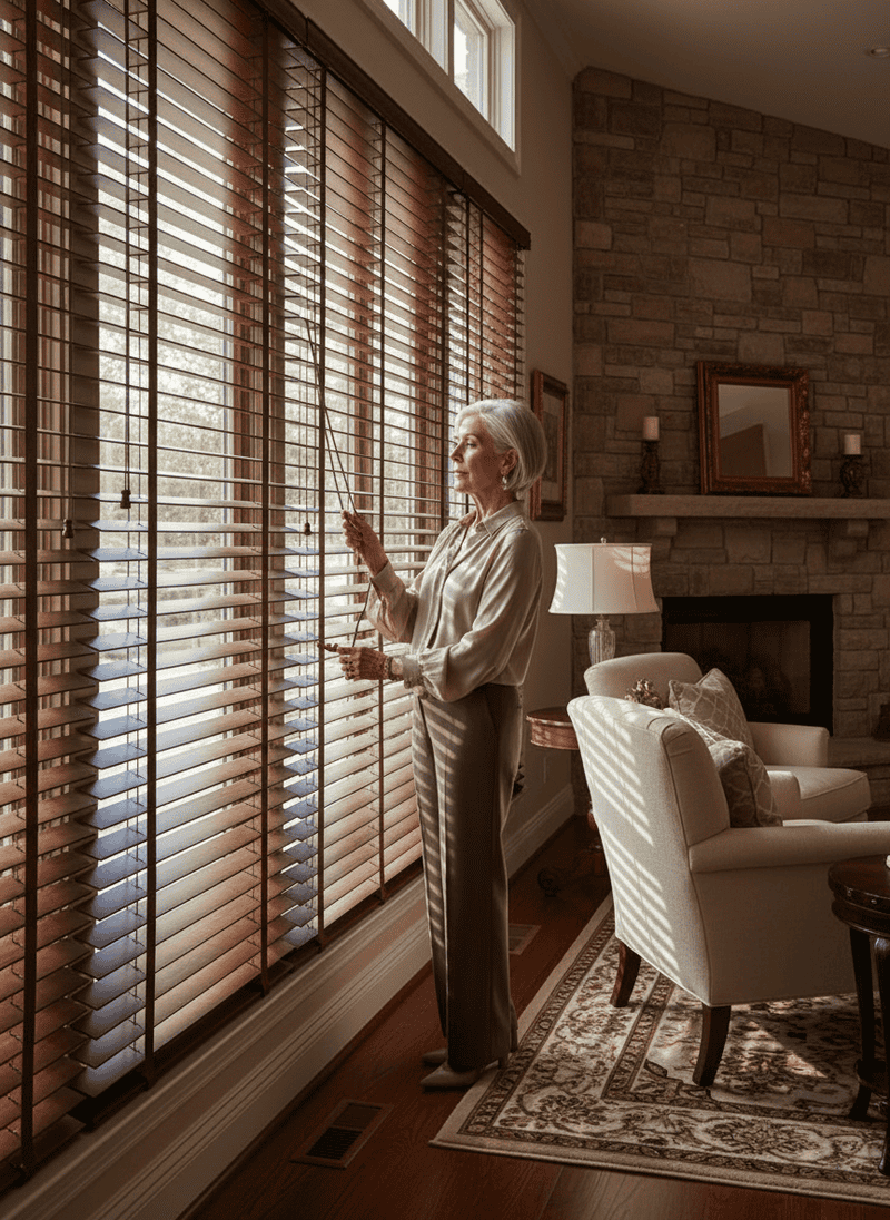 Heavy Wood Blinds with Wide Slats