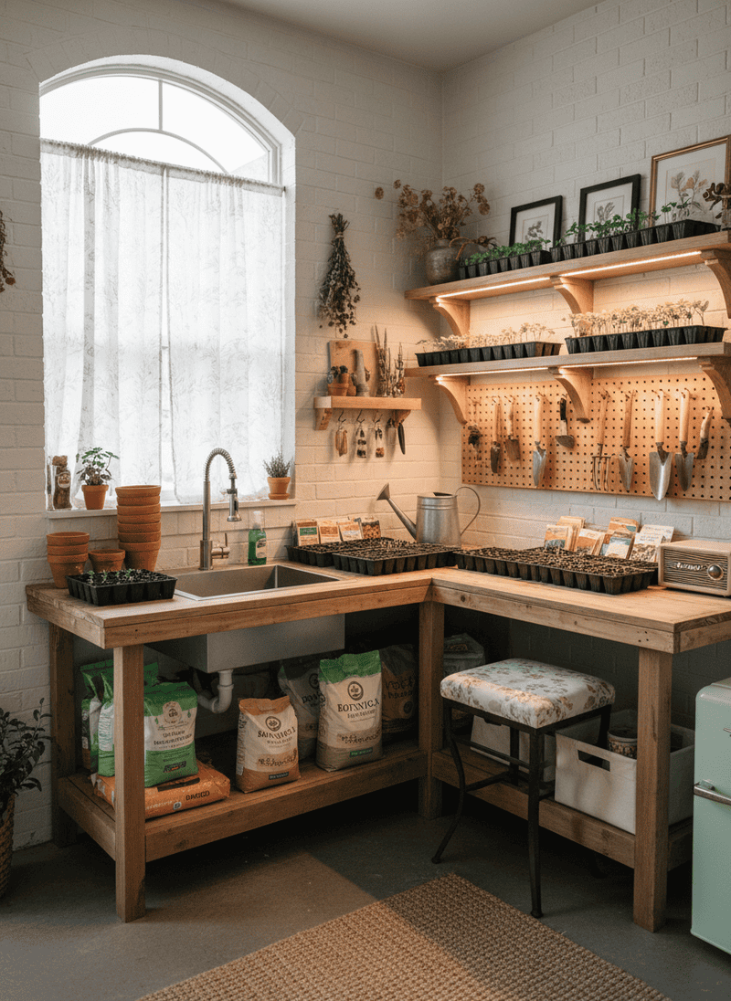 A Dedicated Potting Bench and Seed Starting Station