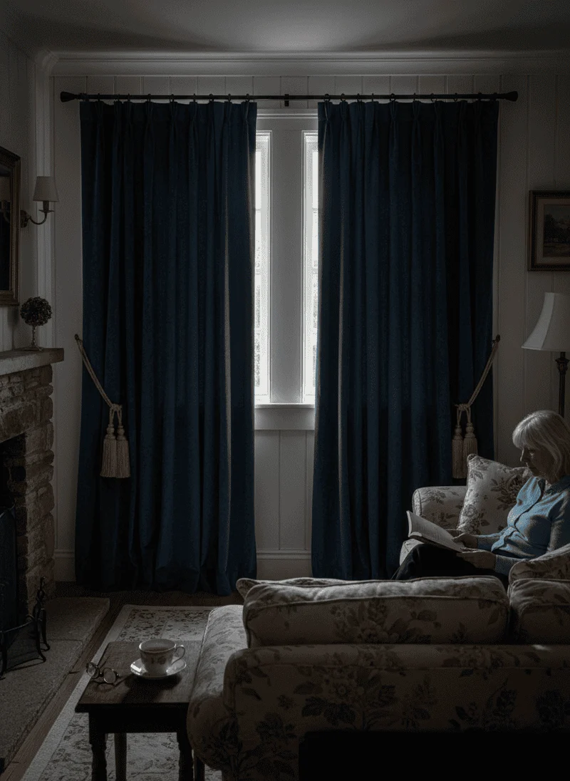 Opting for Heavy, Dark Window Treatments