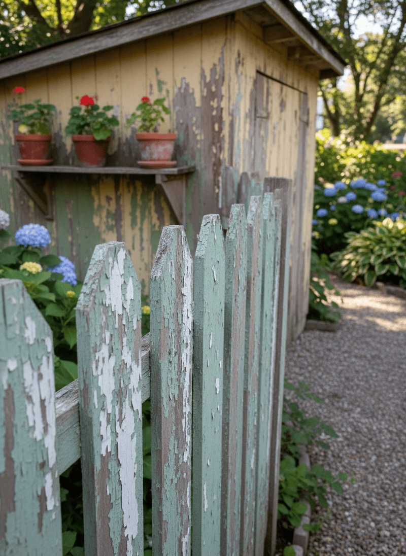 Chipped Paint on Fences and Sheds
