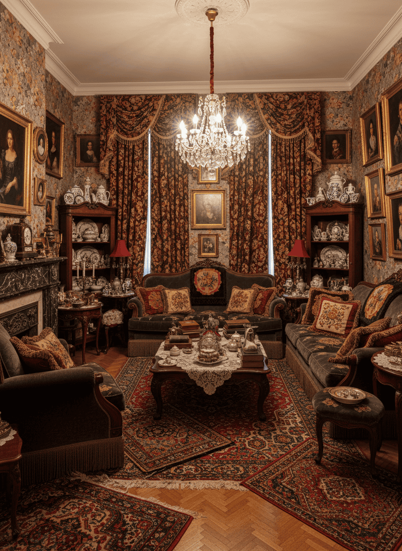 Fussy, Overly Detailed Victorian-Inspired Decor